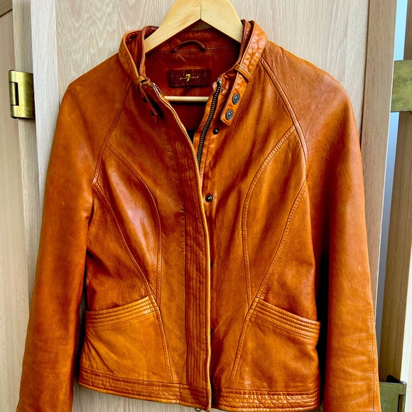7 For All Mankind Leather Jacket S - Picture 2 of 6